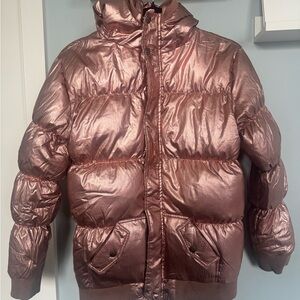 Appaman Girls Metallic Pink Puffer Hooded Jacket Size 12
